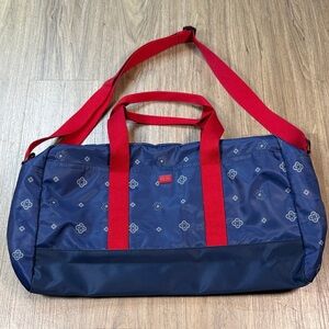 Stylish Navy and Red Unisex Duffel Bag